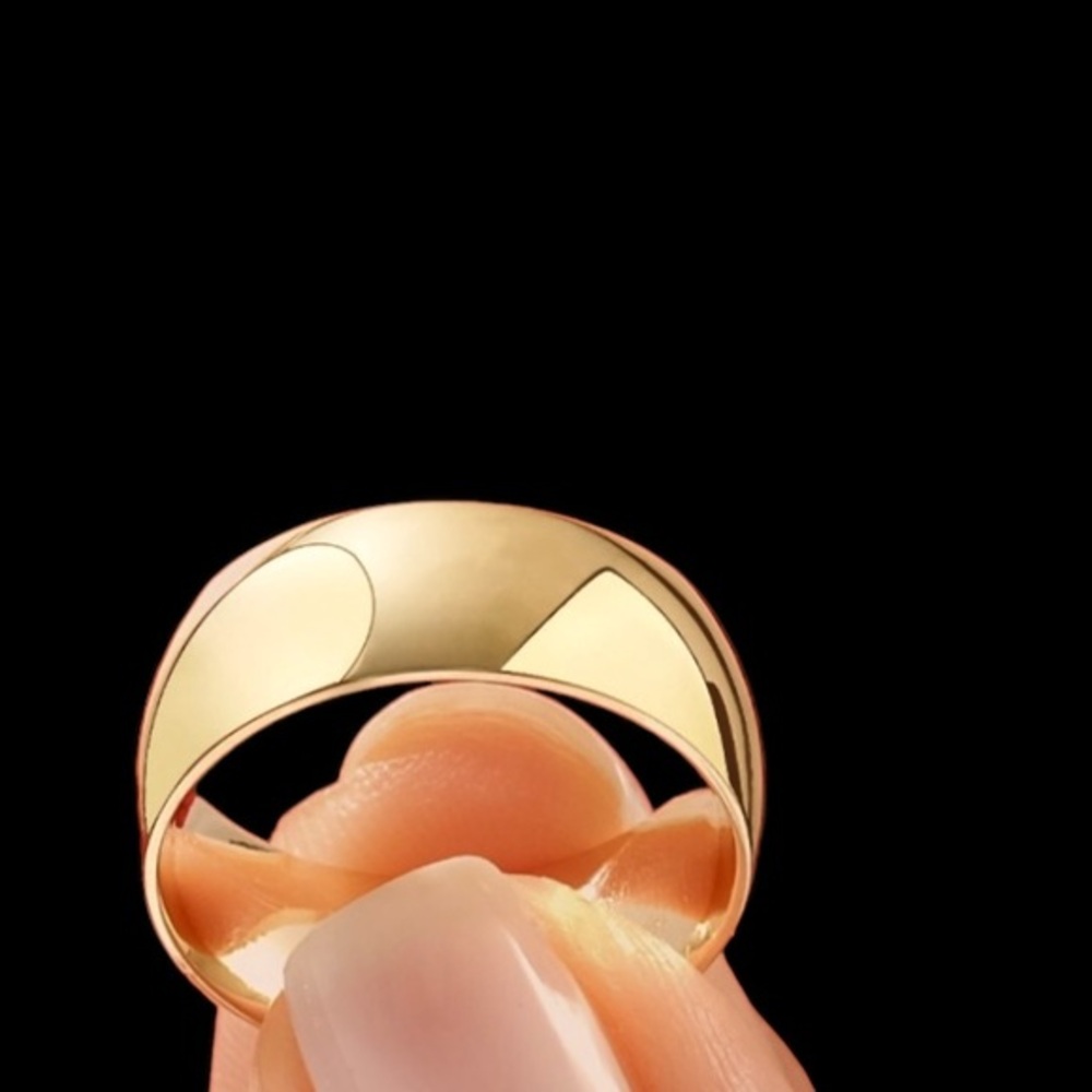 8mm wide Triton Tungsten Carbide GOLD Wedding Band quality Ring COMFORT Fit